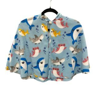 Carseat Cape With Slouchy Hood Youth One Size Fits Most Ages 12mo-5years Sharks